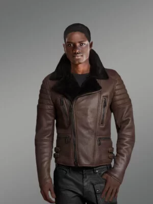 Authentic Coffee Brown Shearling Jacket Has a Charm and Aesthetic Appeal