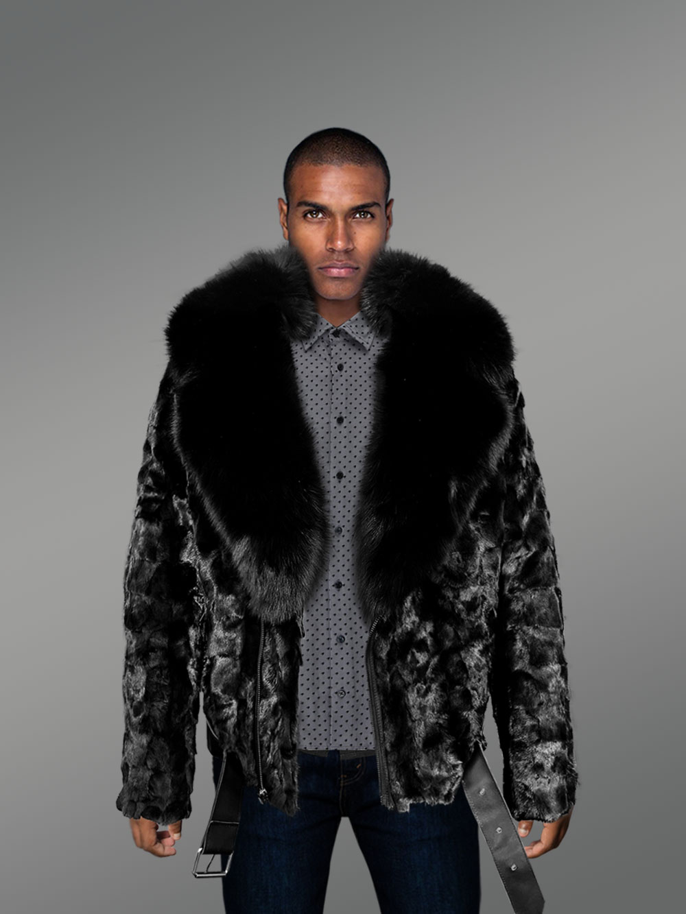 Black Mink Coat For Men