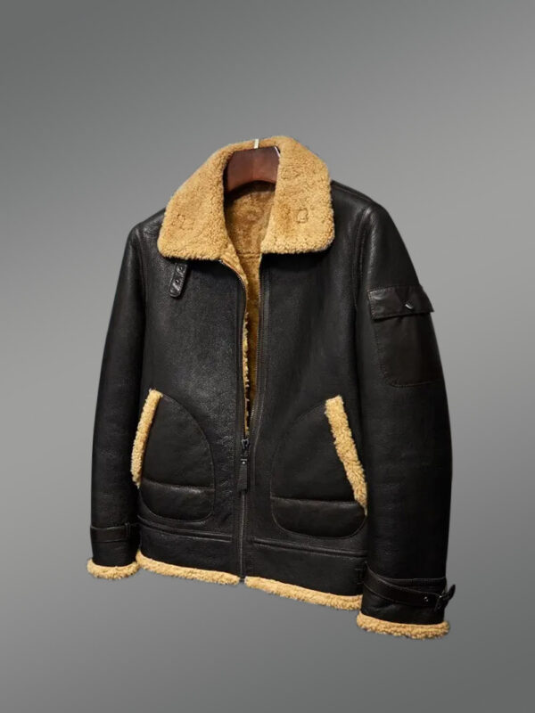 Authentic Shearling Jackets for Men with Striking Collar - Image 2