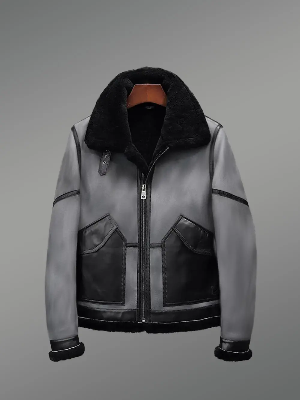 Aviator Style Shearling Jacket