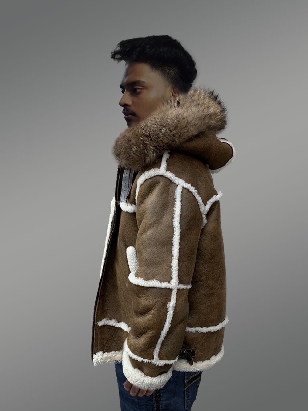 Shearling Bomber Jacket in Men - Image 4