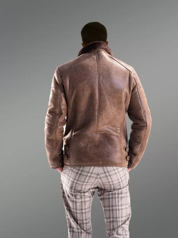 Biker Shearling Jacket for Stylish Men! - Image 4