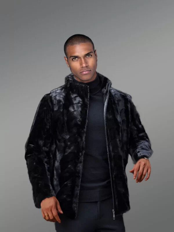 Black Mink Jacket for Men - Image 2