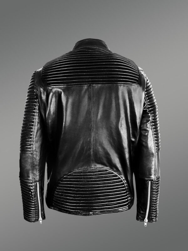 Black and Long Aura-Building Pure Leather Jacket for Men