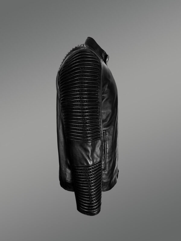 Black and Long Aura-Building Pure Leather Jacket for Men