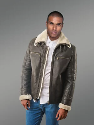 Bomber Shearling Jacket for Men