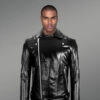 Chic Authentic Leather Jacket with Belt for Stylish Men
