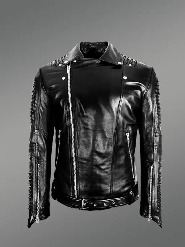 Chic Authentic Leather Jacket with Belt for Stylish Men - Image 4