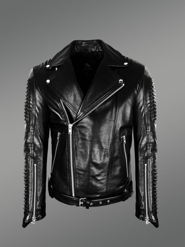 Chic Authentic Leather Jacket with Belt for Stylish Men - Image 3
