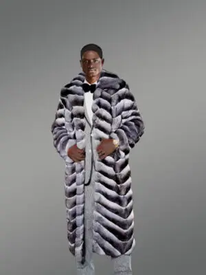 Chinchilla Fur Long Coat for Men