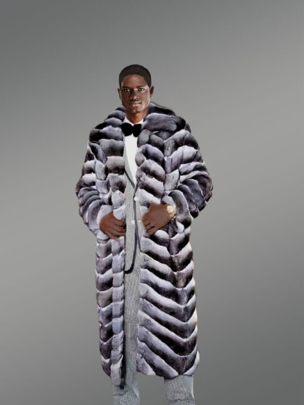 Chinchilla Fur Long Coat for Men