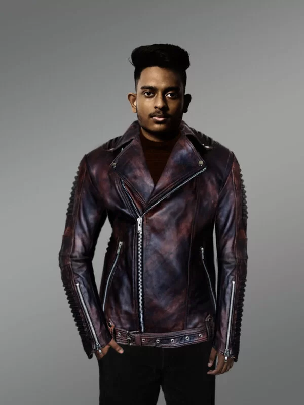 Classy and Tasteful Italian-Finish Leather Jacket in Coffee for Men Who Dare! - Image 2