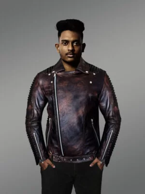 Classy and Tasteful Italian-Finish Leather Jacket in Coffee for Men Who Dare!