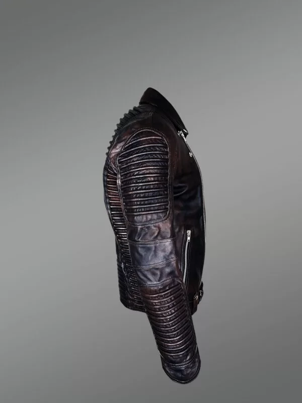 Classy and Tasteful Italian-Finish Leather Jacket in Coffee for Men Who Dare! - Image 5