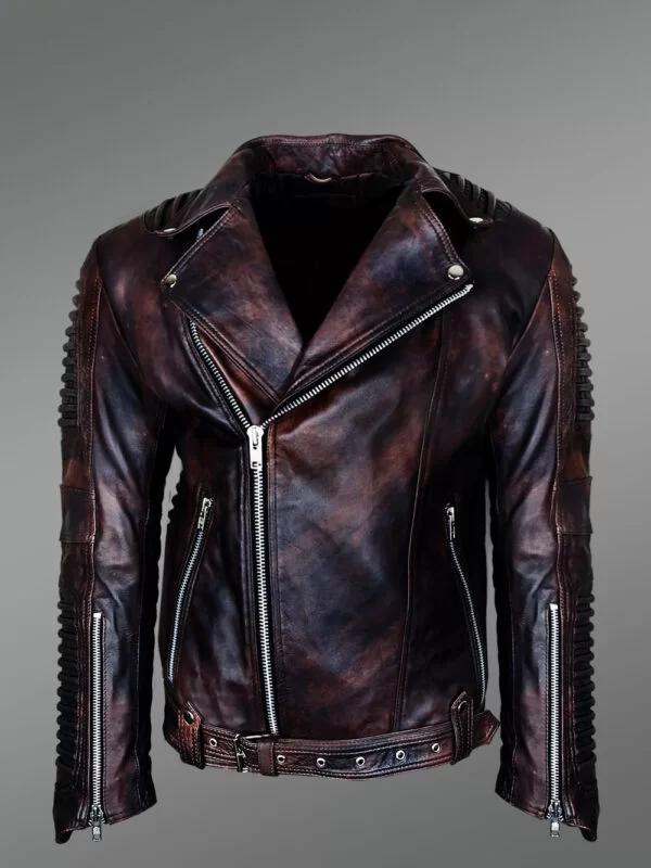 Classy and Tasteful Italian-Finish Leather Jacket in Coffee for Men Who Dare! - Image 4