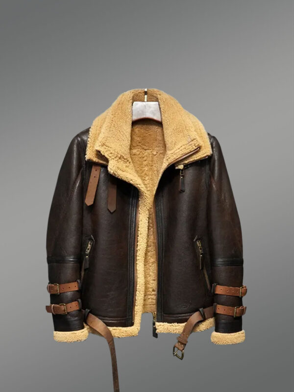 Coffee Brown Shearling Jacket