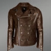 Coffee Color Italian-Finish Leather Biker Jackets for Stylish and Trendy Men