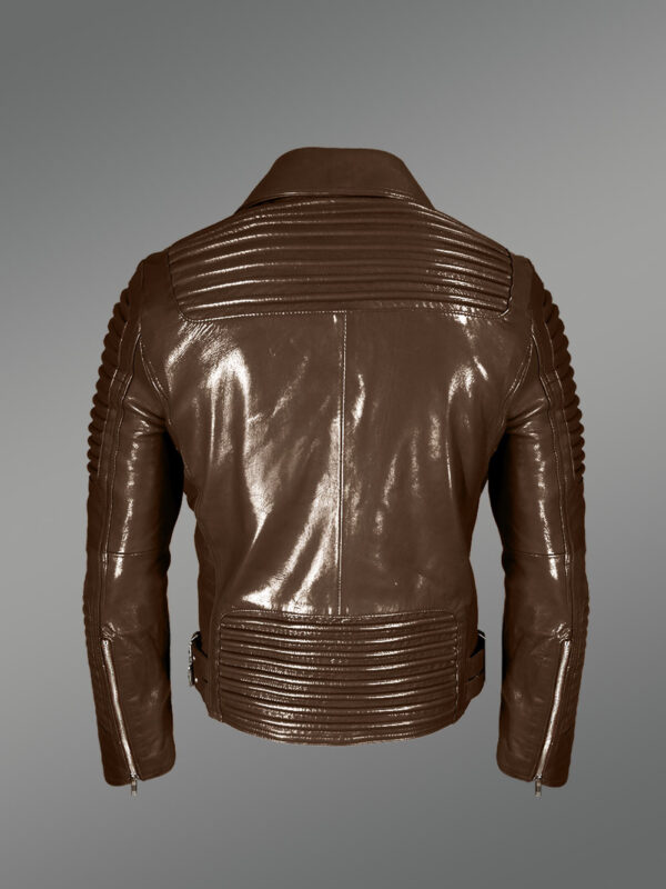 Coffee Color Italian-Finish Leather Biker Jackets for Stylish and Trendy Men