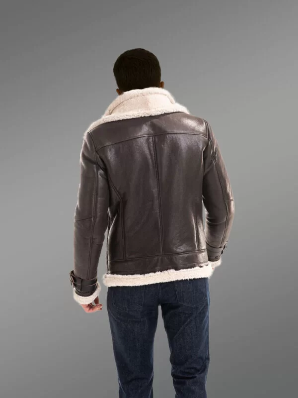 Coffee Lam Fur Jacket for Men - Image 4