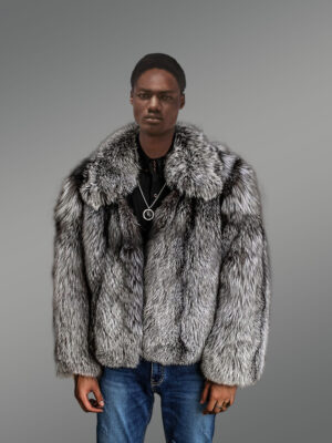 Mens Silver Fox Bomber Jacket
