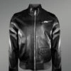 Black City Bomber Real Leather Jacket for Men