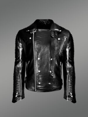 Men’s Motorcycle Biker Jacket in Black