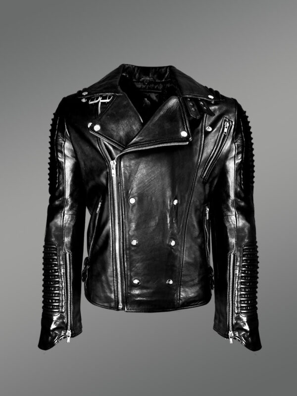 Men’s Motorcycle Biker Jacket in Black