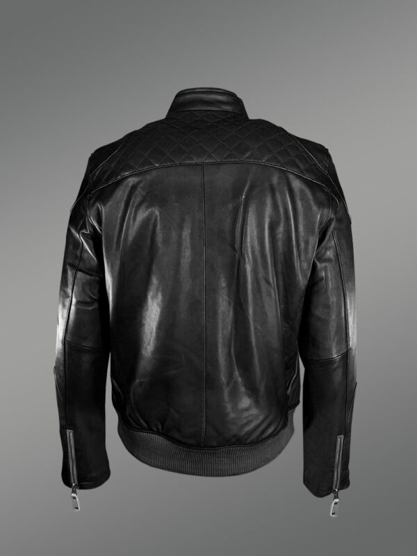 Black City Bomber Real Leather Jacket for Men