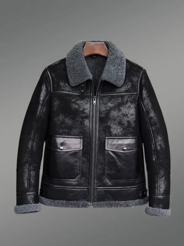 Men’s Original Shearling Coats in Black for Style and Sophistication - Image 5