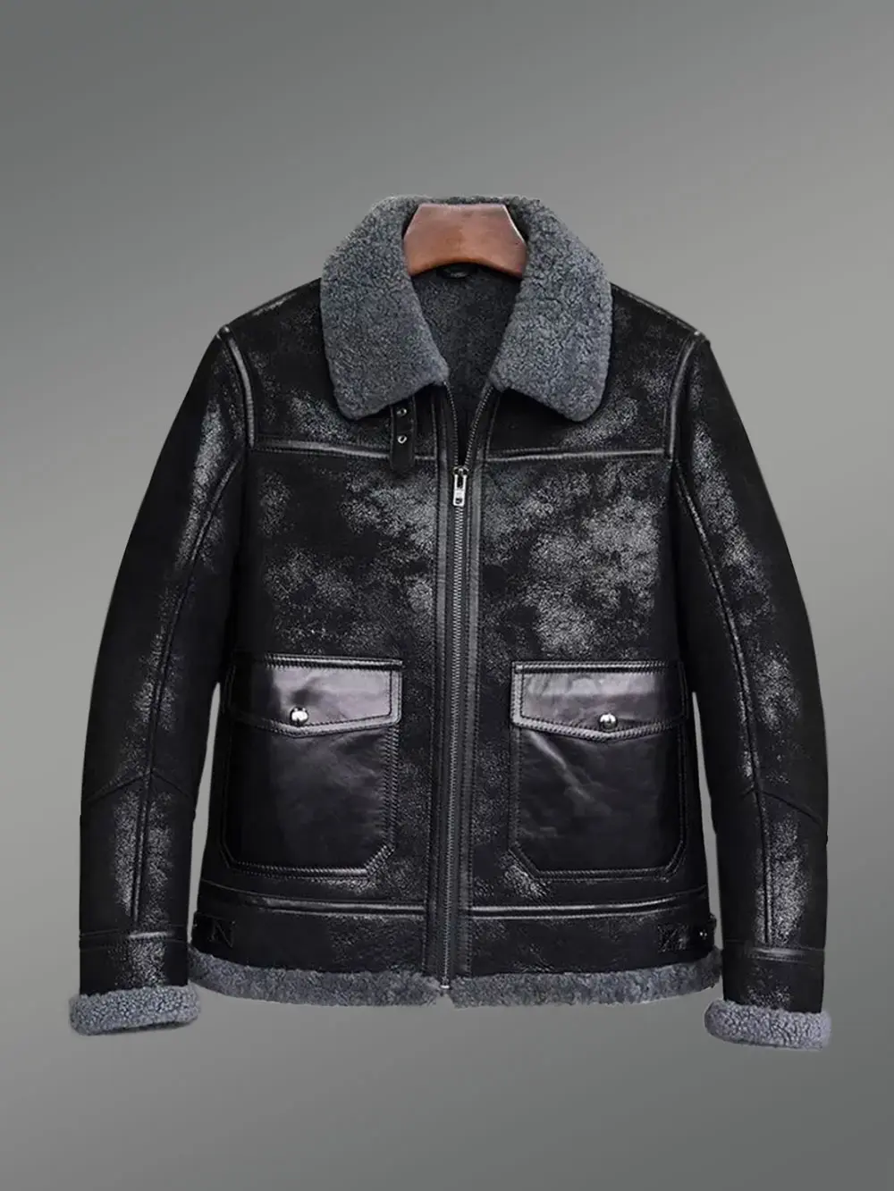 Men’s Original Shearling Coats in Black for Style and Sophistication - Image 5