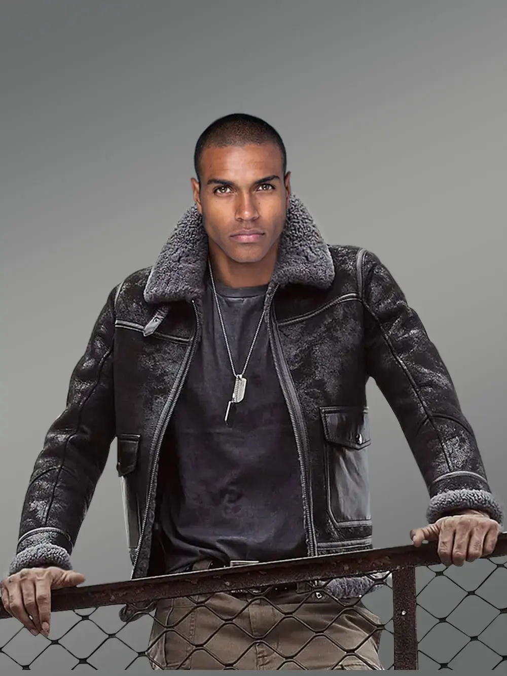 Men’s Original Shearling Coats in Black for Style and Sophistication - Image 2