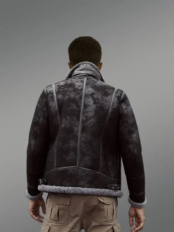 Men’s Original Shearling Coats in Black for Style and Sophistication - Image 3