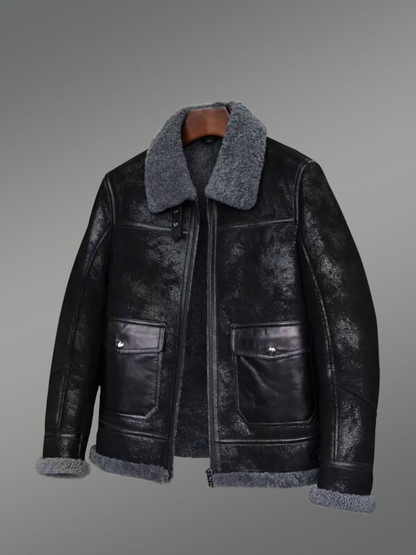 Men’s Original Shearling Coats in Black for Style and Sophistication - Image 4