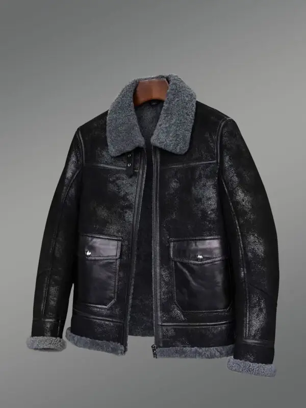 Men’s Original Shearling Coats in Black for Style and Sophistication - Image 4