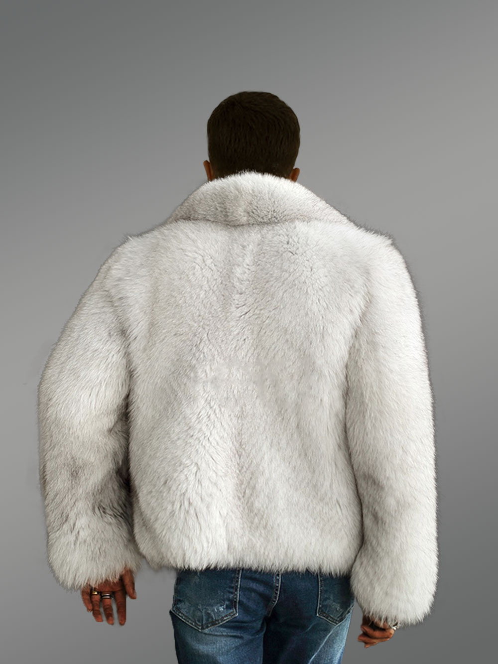 Mens Fox Fur Bomber Jacket for an Effortlessly Classy Look - Image 7