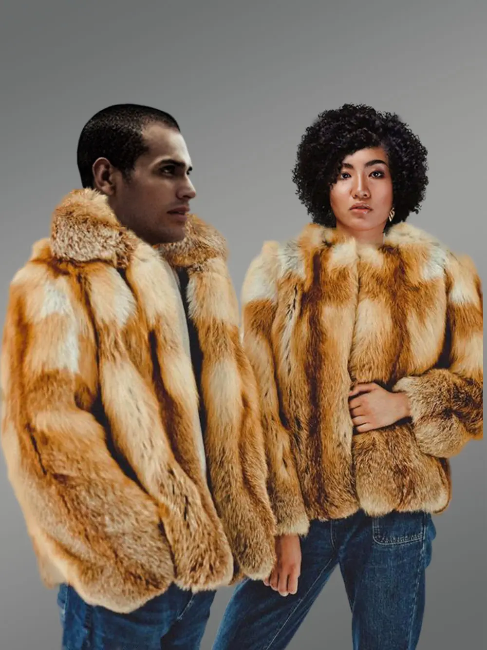 Mens Stylish Fox Fur Jacket - Image 7