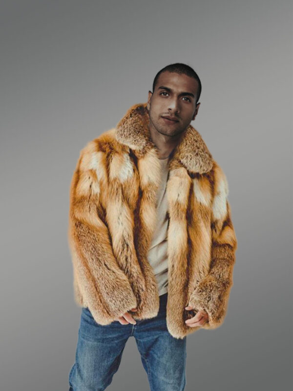 Mens Stylish Fox Fur Jacket - Image 2
