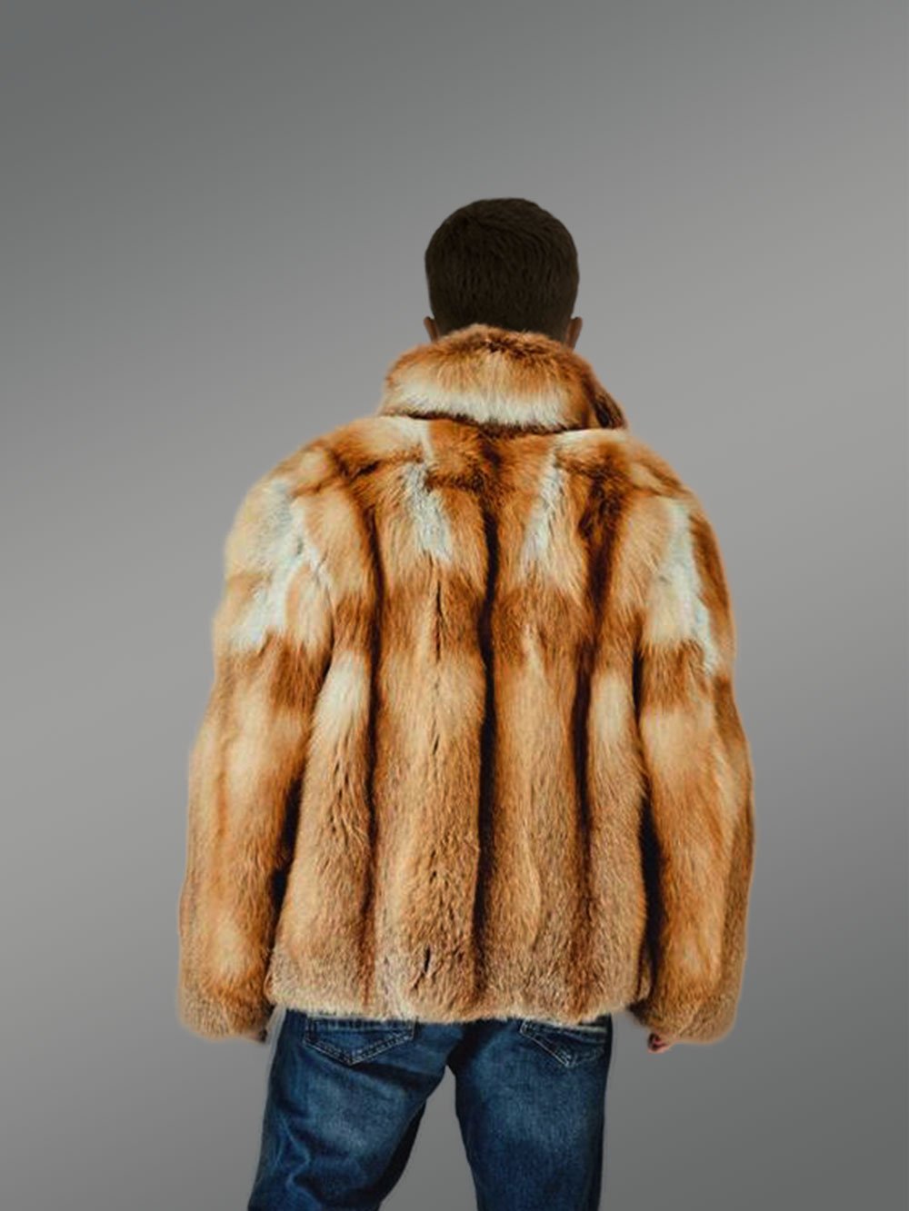 Mens Stylish Fox Fur Jacket - Image 5