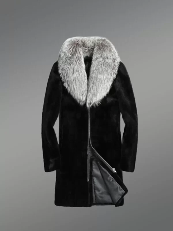 Full Skin Mink Fur Coat for Men with Striking Collar - Image 4