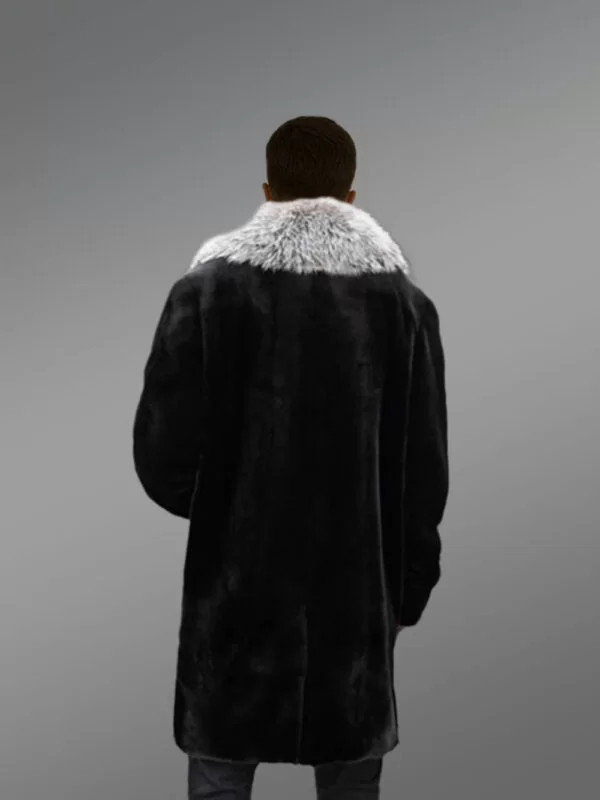 Full Skin Mink Fur Coat for Men with Striking Collar - Image 5