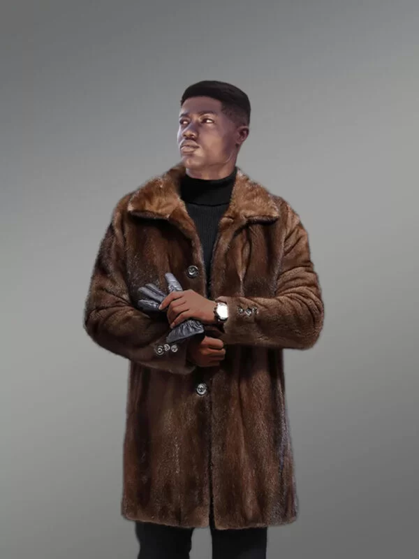 Full skin Mink Fur Coat for Men - Image 2