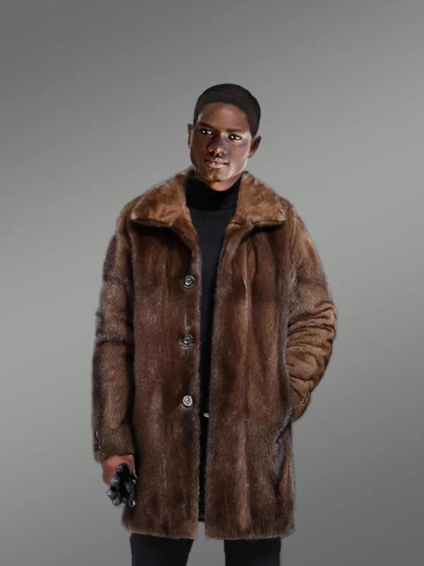 Full skin Mink Fur Coat for Men