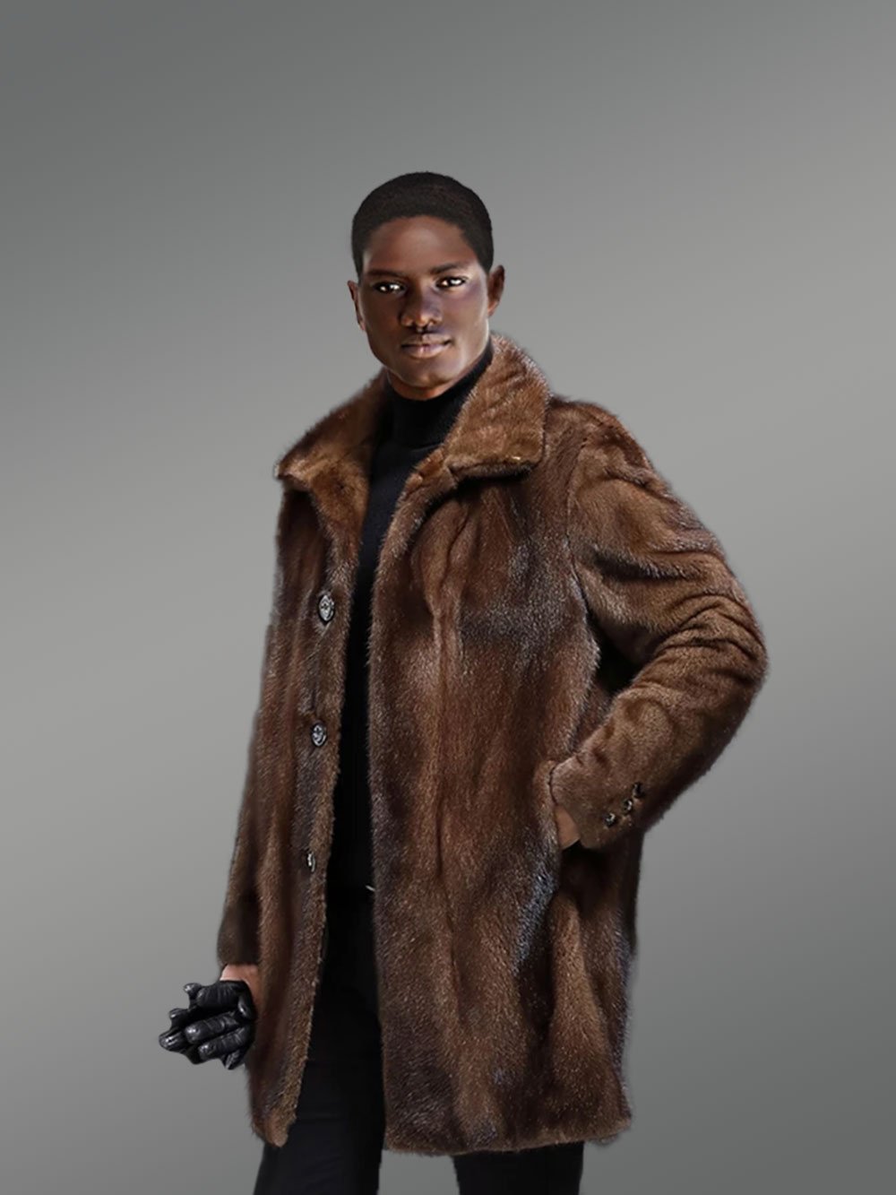 Full skin Mink Fur Coat for Men - Image 3