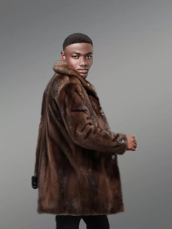 Full skin Mink Fur Coat for Men - Image 4