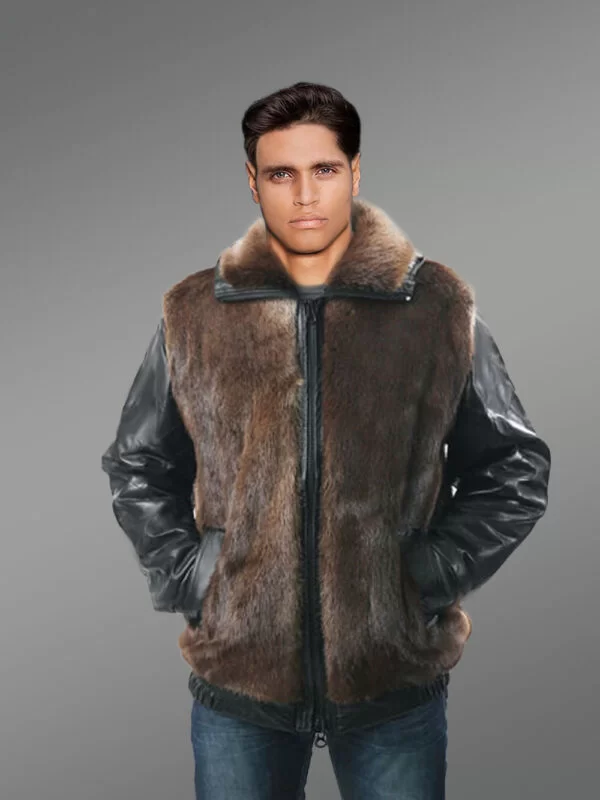 Men's Fur Jacket Otter Fur Coat