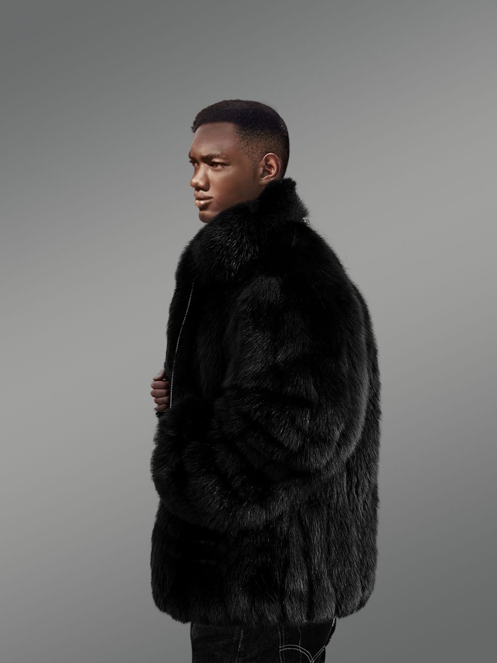 Genuine Fox Fur Jacket for Trendy and Stylish Men - Image 4