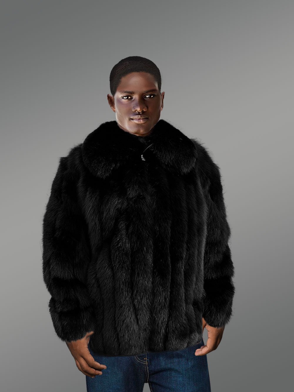 Genuine Fox Fur Jacket for Trendy and Stylish Men - Image 3