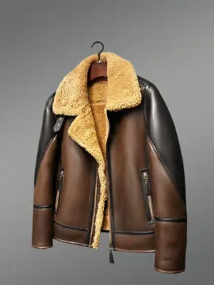 Genuine Tan Shearling Jackets for Men with Flawless Designing