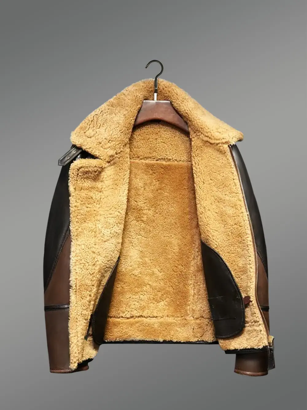Genuine Tan Shearling Jackets for Men with Flawless Designing - Image 2
