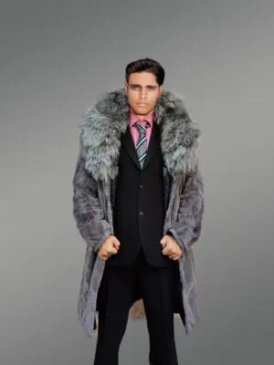 Gray mink coat for men
